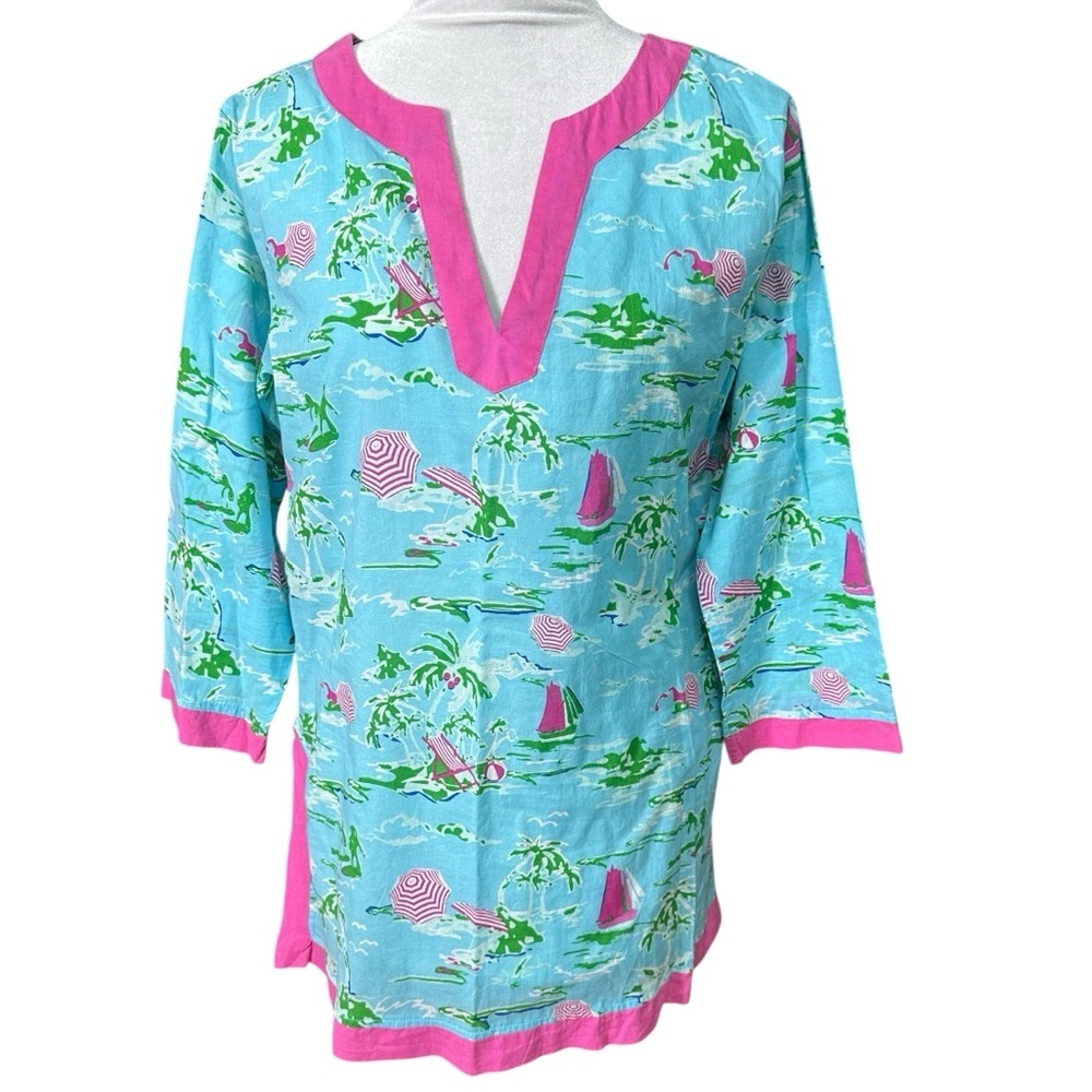 All For Color Cotton Beach Theme Tunic. Size Medium